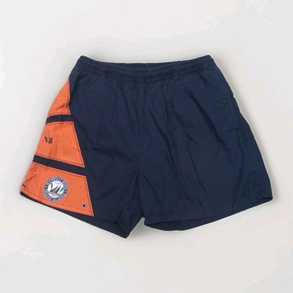 Newport Blue Color-block Blue Orange Men's Large Swim Shorts
